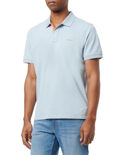 GANT Reg Contrast Pique Ss Rugger Polo Shirt - Blue