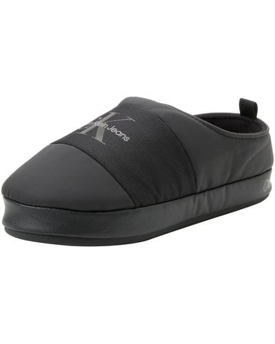 Calvin Klein Startseite Slipper Mono Hausschuhe - Schwarz