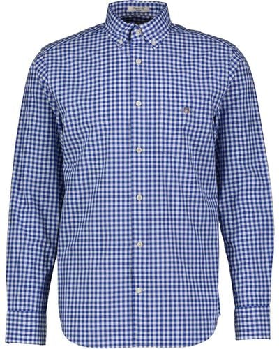 GANT Langarmhemd Popeline-Hemd in Vichykaro - Blau