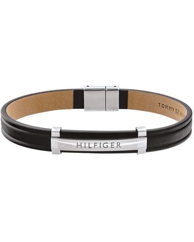 Tommy Hilfiger Jewellery Men's Leather Bracelet Black - 2790161