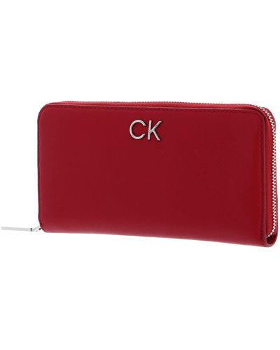 Calvin Klein Re-Lock Zip Around Wallet L Racing Red - Rosso
