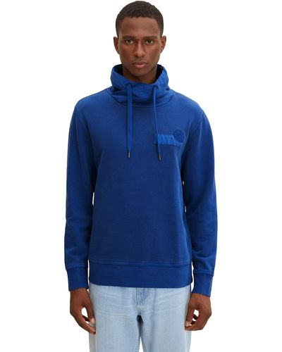 Tom Tailor Sweatshirt mit Schalkragen 1034367 - Blau