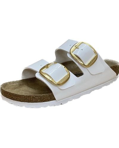 Birkenstock Arizona Big Buckle Patent Weiß Lack Sandale - Schwarz