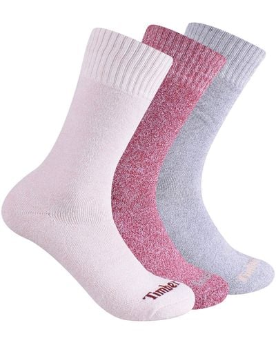 Timberland 3-Pack Ribbed Marled Boot Socks - Lila