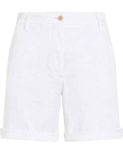 Tommy Hilfiger Pantalones Cortos Chinos para Mujer Mom Fit - Blanco