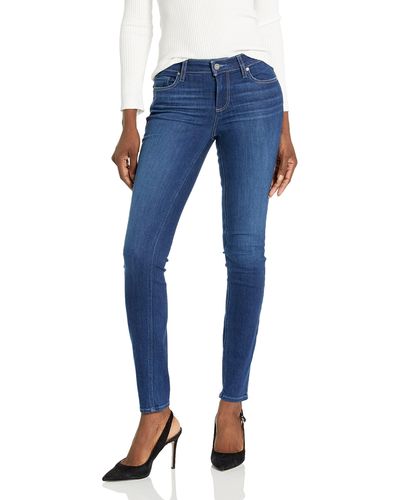 PAIGE Verdugo Ultra Skinny Mid Rise Full Length In Ambience - Blue