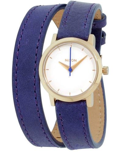 Nixon Analog Quarz Uhr mit Leder Armband A4031675-00 - Blau