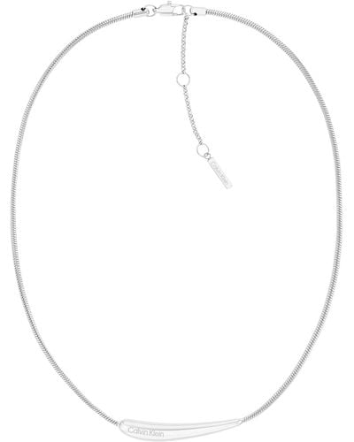 Calvin Klein Collana da donna Collezione ELONGATED DROPS in Acciaio Inossidabile - Bianco