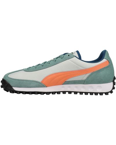 PUMA Mens Easy Rider Ii Lace Up Trainers Shoes Casual - Green, Mineral Blue Ice Flow Deep Apricot, 7