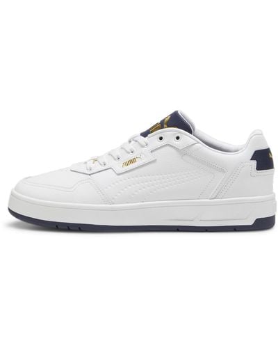PUMA Sneakers Court Classic Lux 43 White Navy Gold Blue - Blanc