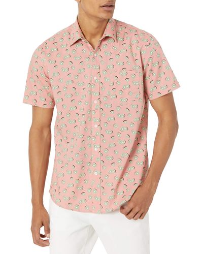 Amazon Essentials Regular-fit Short-sleeve Print Shirt - Pink