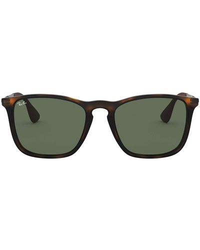Ray-Ban Rb4187 Tortoise Chris Sunglasses With Green Classic Lens