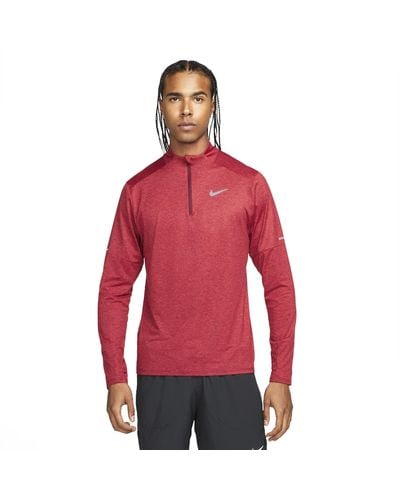 Nike Dri-FIT Element Maillot de course à pied zippé 1/4 pour homme - Rouge