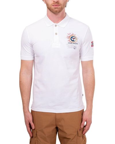 Napapijri Men's Logo Patch Polo Shirt - Size - Blanc