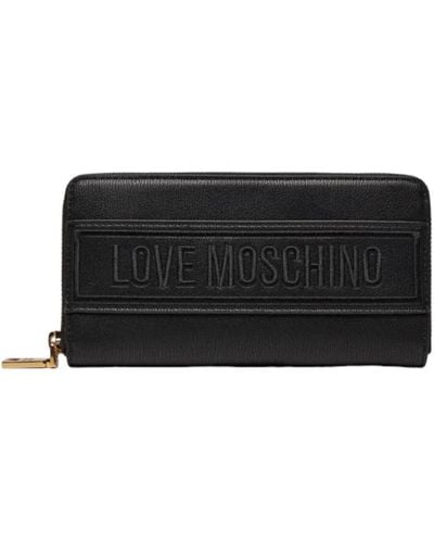 Love Moschino Portefeuille à fermeture éclair pour femme de marque - Noir