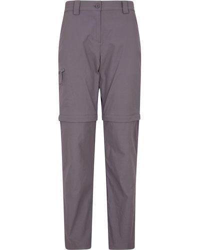 Mountain Warehouse Trek Stretch S Convertible Trousers -quick Drying Casual Trousers - Purple