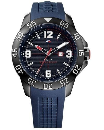 Tommy Hilfiger 1790984 Wrist Watch With Blue Rubber Strap