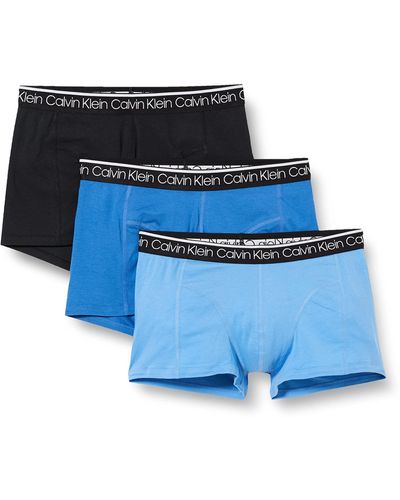 Calvin Klein 3er-Pack Boxershorts Trunk 3 PK mit Stretch - Blau