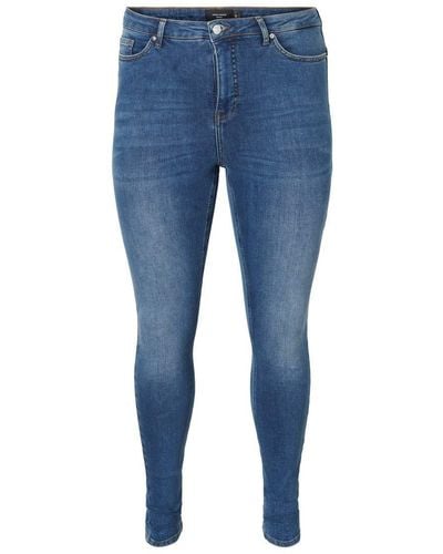 Vero Moda Female Skinny Fit Jeans High Waist 52Medium Blue Denim - Blau