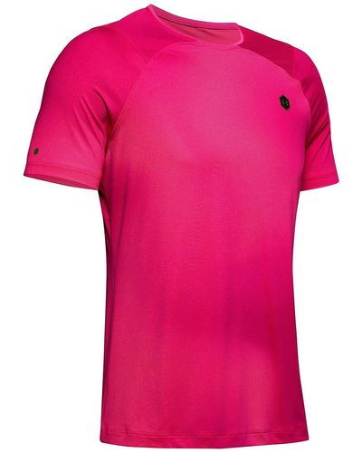 Under Armour Rush HeatGear Kurzärmeliges Shirt mit enganliegendem Druck - Pink