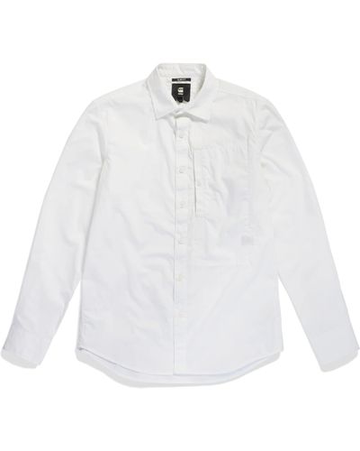 G-Star RAW G4a Slim Shirt Long Sleeve Camisetas - Blanco