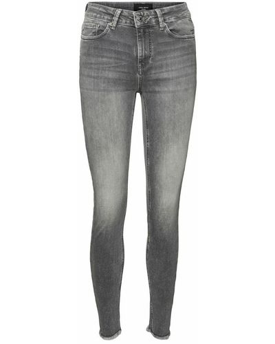 Vero Moda Vmpeach Mr Skinny Ank Cut Ri2100 Noos Jeans - Grey