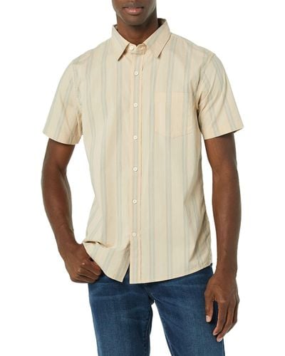 Goodthreads Standard-fit Short-sleeve Stretch Poplin Shirt - Natural