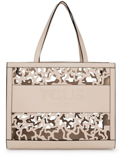 Tous Große Shopping-Tasche Amaya KAOS Shock in Beige - Mettallic