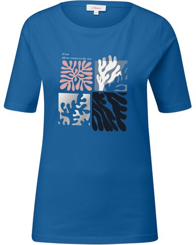 S.oliver 2144441 T-Shirt mit Frontprint - Blau