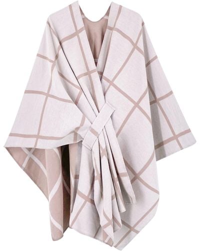 HIKARO Poncho Cape Fashion Reversible Oversized Shawl Scarf Wrap Elegant Cardigan Creative Coat - Pink