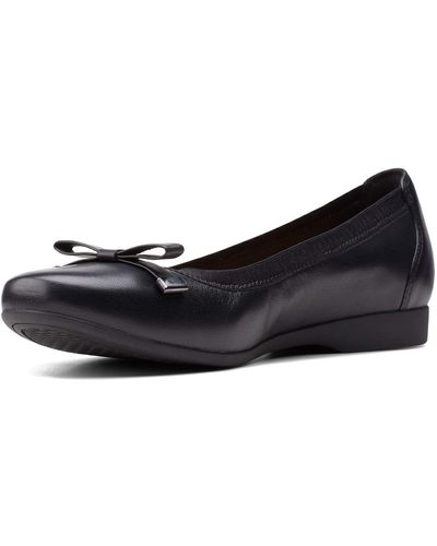 Clarks S Un Darcey Bow Shoes - Black