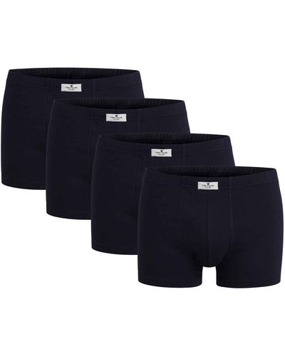 Tom Tailor Boxershort 4er Pack Basic Unterhosen aus natürlicher Baumwolle 7 - Blau