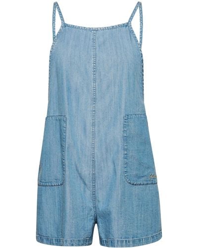 Superdry Gewebter Vintage Playsuit Leichter Denim 40 - Blau