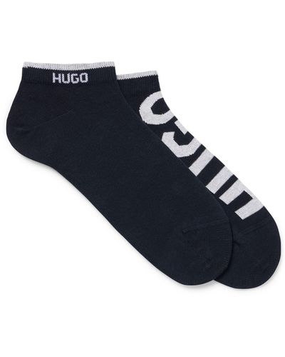 HUGO Zweier-Pack Sneakers-Socken aus elastischem Baumwoll-Mix - Blau