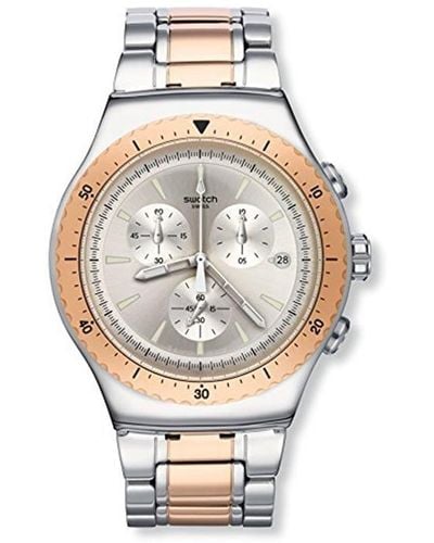 Swatch Digital Quarz Uhr mit Edelstahl Armband YOS452G - Mettallic