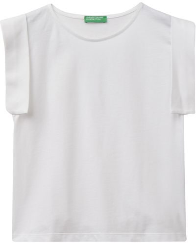 Benetton 3bl0d1077 T-Shirt - Weiß