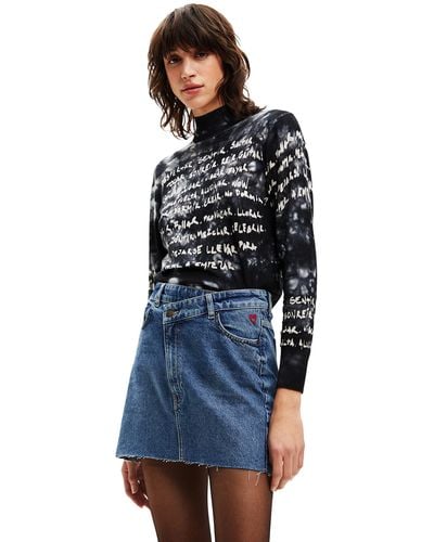 Desigual Black Jers_estel 2000 Pullover Sweater - Blauw