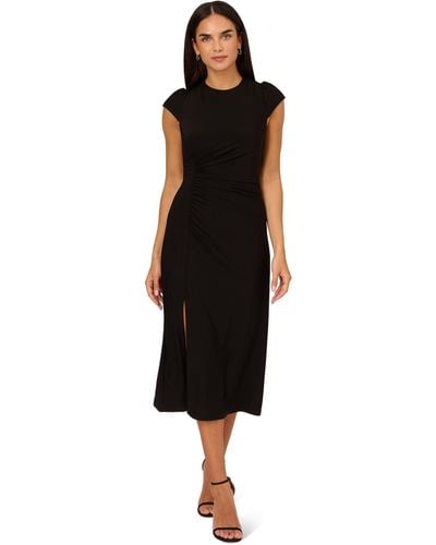 Adrianna Papell Jersey Midi Dress - Black