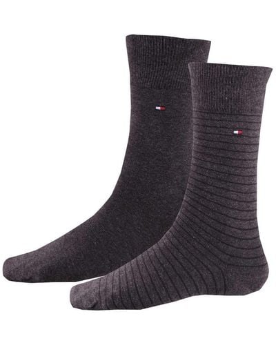 Tommy Hilfiger Small Stripe Socks - Negro