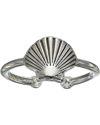 ALEX AND ANI Pc19erss01s,seashell Adjustable Ring,sterling Silver,silver,ring - Metallic
