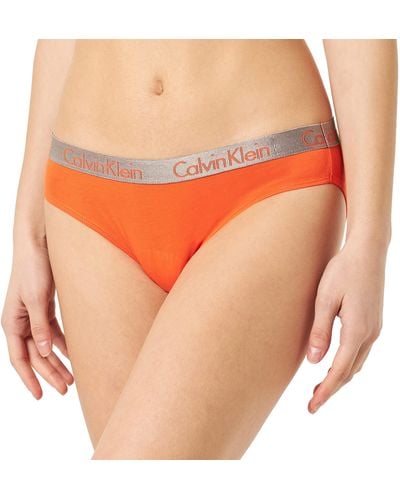 Calvin Klein Slip Bikini Modellanti Donna Cotone Elasticizzato - Arancione
