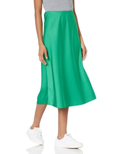 The Drop Maya Silky Slip Skirt - Green