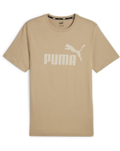 PUMA Ess Logo T-shirt - Naturel