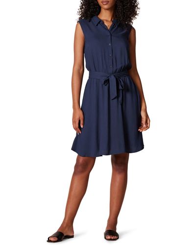 Amazon Essentials Sleeveless Woven Shift Dress - Blue