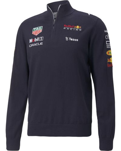 PUMA Red Bull Racing – Collection Officielle Formule 1 – Sweat à Capuche 1/2 Zip Team 2022 – - Bleu