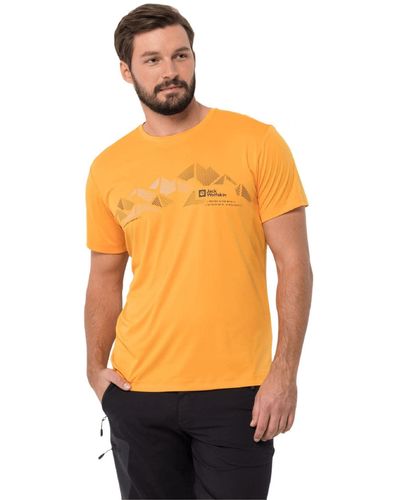 Jack Wolfskin Peak Graphic T-Shirt - Orange