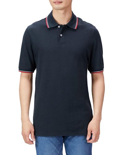 Amazon Essentials Polohemd mit normaler Passform aus Baumwollpiqué - Blau
