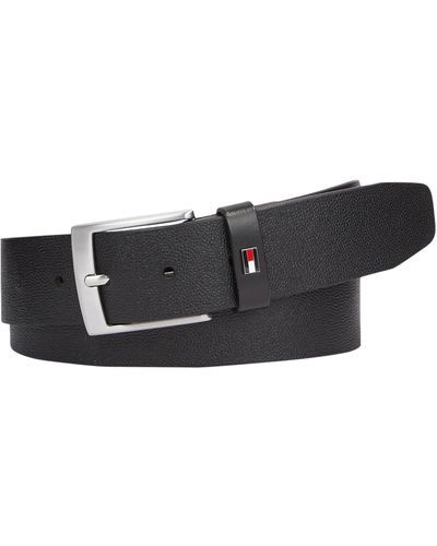 Tommy Hilfiger Cinturón de Piel para Hombre Adan 3.5 Seasonal Texture - Negro