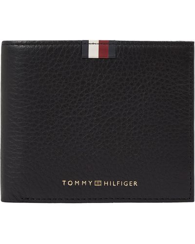 Tommy Hilfiger Cc Wallet With Coin Compartment - Black