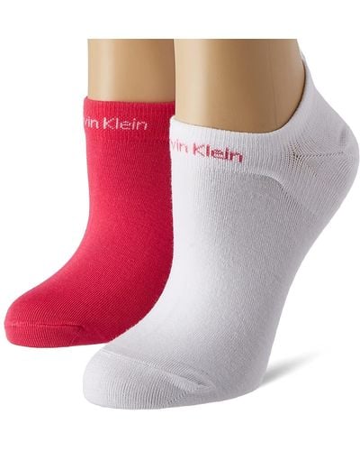Calvin Klein Gripper-Calcetines para Mujer - Rojo